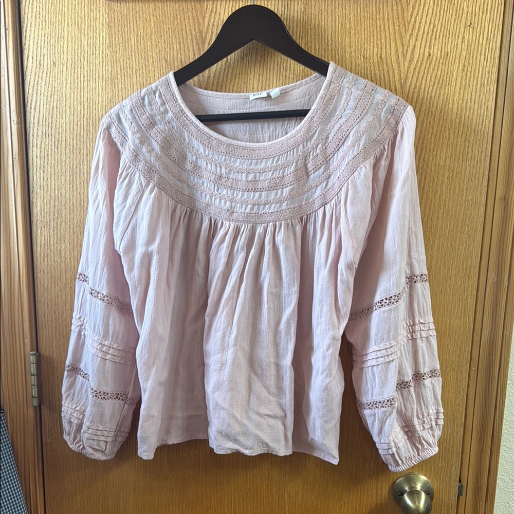 Gap M peasant blouse light pink